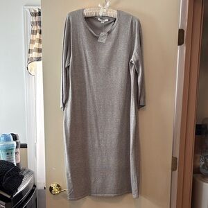 Liz Claiborne Heather Gray Midi Knit Dress